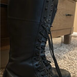 Harley-Davidson Black Moto Lace-Up Boots